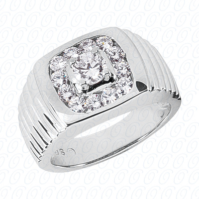 Diamondbayou.com 1.34 CT. 14 Karat Pink Gold Fancy Styles Cut Diamond <br>Engagement Ring Mens Rings Style