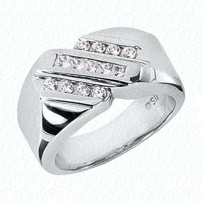 Diamondbayou.com 0.49 CT. 14 Karat Pink Gold Fancy Styles Cut Diamond <br>Engagement Ring Mens Rings Style