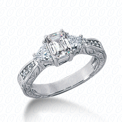 Diamondbayou.com 0.46 CT. 14 Karat Pink Gold Antique Cut Diamond <br>Engagement Ring Engagement Rings Style