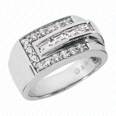 Diamondbayou.com 1.02 CT. 14 Karat Pink Gold Fancy Styles Cut Diamond <br>Engagement Ring Mens Rings Style