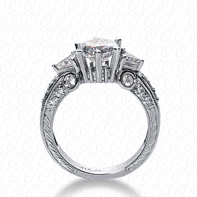 Diamondbayou.com 0.63 CT. 14 Karat Pink Gold Antique Cut Diamond <br>Engagement Ring Engagement Rings Style