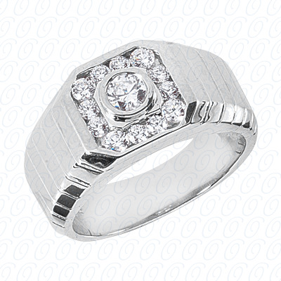 Diamondbayou.com 0.73 CT. 14 Karat Pink Gold Fancy Styles Cut Diamond <br>Engagement Ring Mens Rings Style