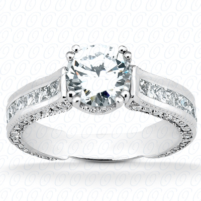 Diamondbayou.com 1.60 CT. 14 Karat Pink Gold Fancy Cut Diamond <br>Engagement Ring Engagement Rings Style