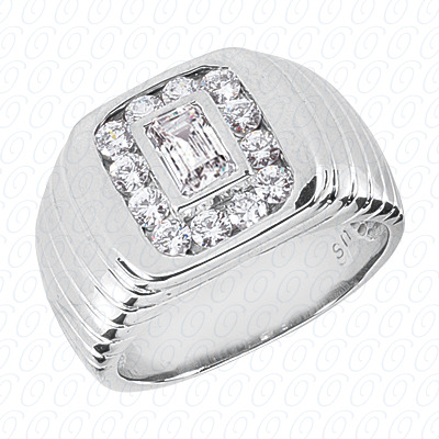 Diamondbayou.com 0.84 CT. 14 Karat Pink Gold Fancy Styles Cut Diamond <br>Engagement Ring Mens Rings Style