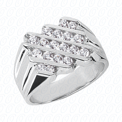 Diamondbayou.com 0.90 CT. 14 Karat Pink Gold Fancy Styles Cut Diamond <br>Engagement Ring Mens Rings Style