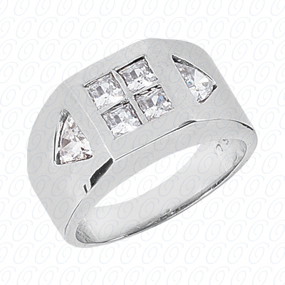 Diamondbayou.com 1.38 CT. 14 Karat Pink Gold Fancy Styles Cut Diamond <br>Engagement Ring Mens Rings Style