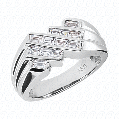 Diamondbayou.com 0.90 CT. 14 Karat Pink Gold Fancy Styles Cut Diamond <br>Engagement Ring Mens Rings Style