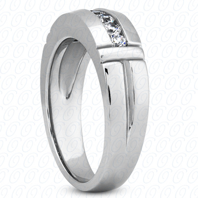 Diamondbayou.com 0.56 CT. 14 Karat Pink Gold Wedding Bands Cut Diamond <br>Engagement Ring Mens Rings Style