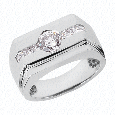 Diamondbayou.com 0.42 CT. 14 Karat Pink Gold Fancy Styles Cut Diamond <br>Engagement Ring Mens Rings Style