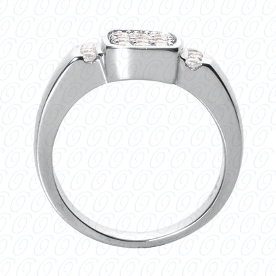 14 Karat White Gold Fancy Styles Cut Diamond Unique Engagement Ring 