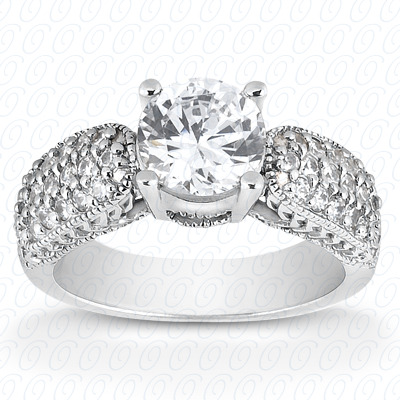 Diamondbayou.com 0.30 CT. 14 Karat Pink Gold Fancy Cut Diamond <br>Engagement Ring Engagement Rings Style