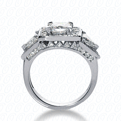 Diamondbayou.com 1.74 CT. 14 Karat Pink Gold Fancy Cut Diamond <br>Engagement Ring Engagement Rings Style