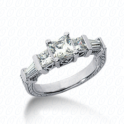 Diamondbayou.com 0.74 CT. 14 Karat Pink Gold Antique Cut Diamond <br>Engagement Ring Engagement Rings Style