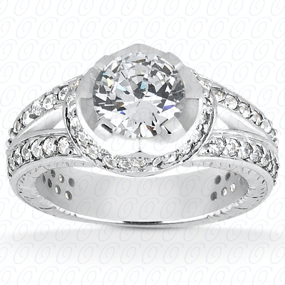 Diamondbayou.com 0.78 CT. 14 Karat Pink Gold Fancy Cut Diamond <br>Engagement Ring Engagement Rings Style