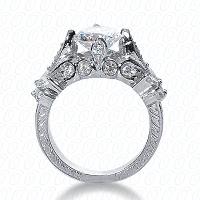 Diamondbayou.com 0.62 CT. 14 Karat Pink Gold Fancy Cut Diamond <br>Engagement Ring Engagement Rings Style