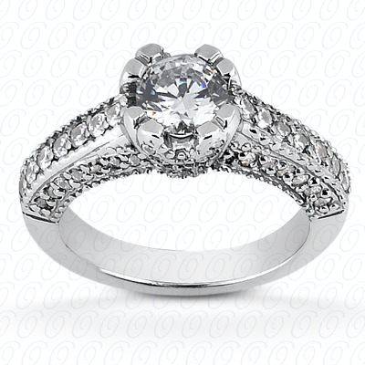 14 Karat White Gold Fancy Cut Diamond Unique Engagement Ring 