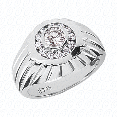 Diamondbayou.com 0.86 CT. 14 Karat Pink Gold Fancy Styles Cut Diamond <br>Engagement Ring Mens Rings Style
