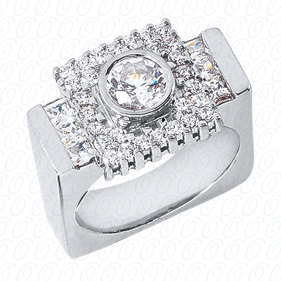 Diamondbayou.com 1.30 CT. 14 Karat Pink Gold Fancy Styles Cut Diamond <br>Engagement Ring Mens Rings Style