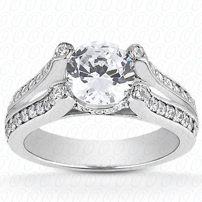 Diamondbayou.com 0.35 CT. 14 Karat Pink Gold Fancy Cut Diamond <br>Engagement Ring Engagement Rings Style