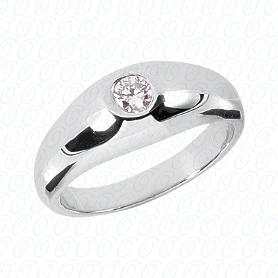 Diamondbayou.com 0.00 CT. 14 Karat Pink Gold Solitaires Cut Diamond <br>Engagement Ring Mens Rings Style