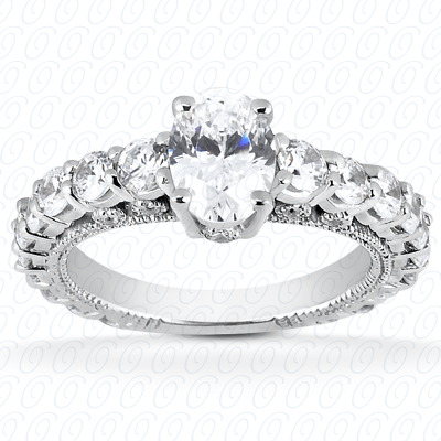 Diamondbayou.com 1.19 CT. 14 Karat Pink Gold Fancy Cut Diamond <br>Engagement Ring Engagement Rings Style