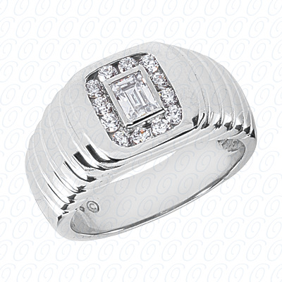 Diamondbayou.com 0.71 CT. 14 Karat Pink Gold Fancy Styles Cut Diamond <br>Engagement Ring Mens Rings Style