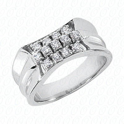 Diamondbayou.com 0.65 CT. 14 Karat Pink Gold Fancy Styles Cut Diamond <br>Engagement Ring Mens Rings Style