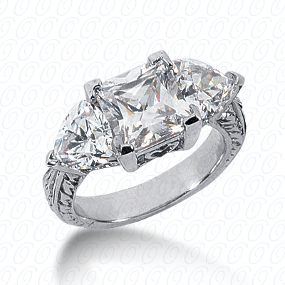 Diamondbayou.com 0.00 CT. 14 Karat Pink Gold Antique Cut Diamond <br>Engagement Ring Engagement Rings Style