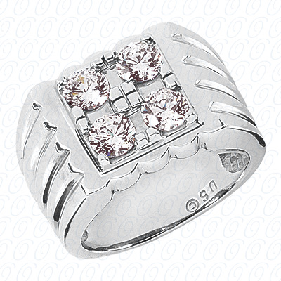 Diamondbayou.com 1.60 CT. 14 Karat Pink Gold Fancy Styles Cut Diamond <br>Engagement Ring Mens Rings Style