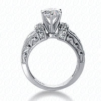 Diamondbayou.com 1.33 CT. 14 Karat Pink Gold Antique Cut Diamond <br>Engagement Ring Engagement Rings Style