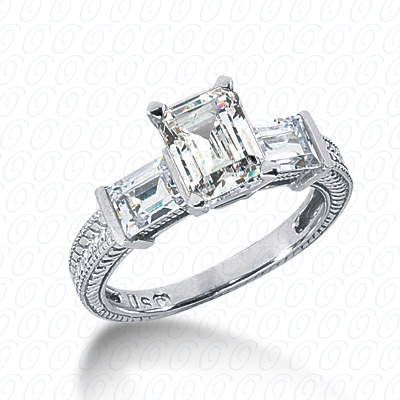 Diamondbayou.com 0.90 CT. 14 Karat Pink Gold Antique Cut Diamond <br>Engagement Ring Engagement Rings Style