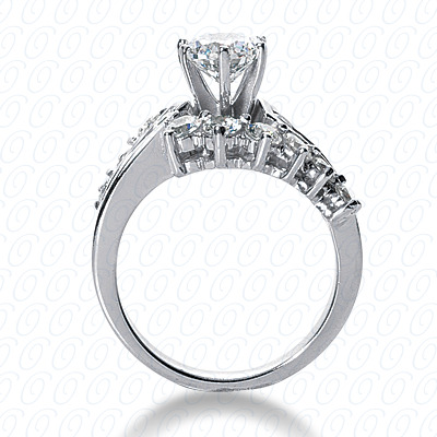 Diamondbayou.com 1.29 CT. 14 Karat Pink Gold Fancy Cut Diamond <br>Engagement Ring Engagement Rings Style