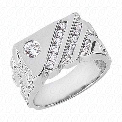 Diamondbayou.com 0.63 CT. 14 Karat Pink Gold Fancy Styles Cut Diamond <br>Engagement Ring Mens Rings Style