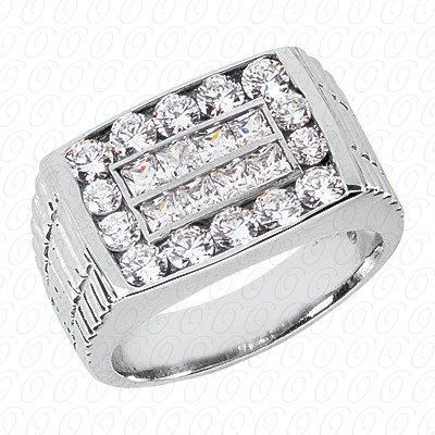 Diamondbayou.com 1.96 CT. 14 Karat Pink Gold Fancy Styles Cut Diamond <br>Engagement Ring Mens Rings Style