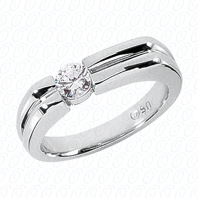 Diamondbayou.com 0.35 CT. 14 Karat Pink Gold Solitaires Cut Diamond <br>Engagement Ring Mens Rings Style