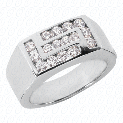 Diamondbayou.com 1.00 CT. 14 Karat Pink Gold Fancy Styles Cut Diamond <br>Engagement Ring Mens Rings Style
