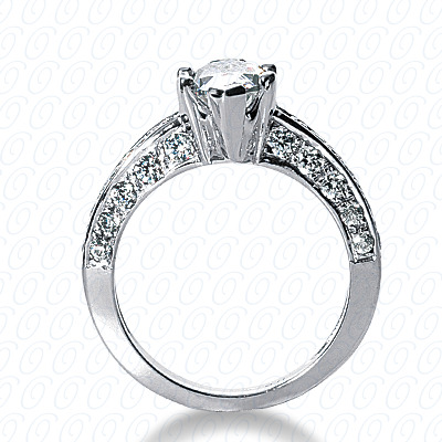 Diamondbayou.com 1.00 CT. 14 Karat Pink Gold Fancy Cut Diamond <br>Engagement Ring Engagement Rings Style