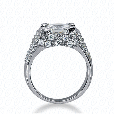 Diamondbayou.com 0.89 CT. 14 Karat Pink Gold Fancy Cut Diamond <br>Engagement Ring Engagement Rings Style