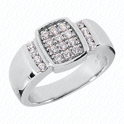 Diamondbayou.com 0.60 CT. 14 Karat Pink Gold Fancy Styles Cut Diamond <br>Engagement Ring Mens Rings Style