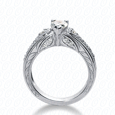 Diamondbayou.com 0.24 CT. 14 Karat Pink Gold Fancy Cut Diamond <br>Engagement Ring Engagement Rings Style