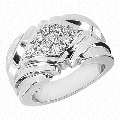 Diamondbayou.com 0.45 CT. 14 Karat Pink Gold Fancy Styles Cut Diamond <br>Engagement Ring Mens Rings Style