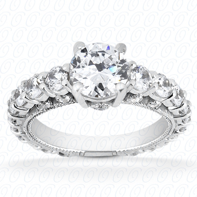 Diamondbayou.com 1.43 CT. 14 Karat Pink Gold Fancy Cut Diamond <br>Engagement Ring Engagement Rings Style