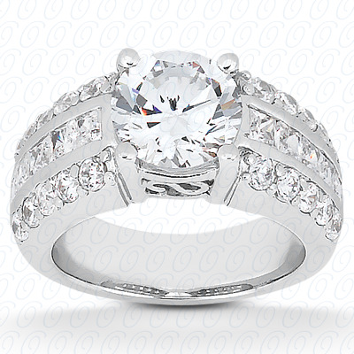 Diamondbayou.com 0.67 CT. 14 Karat Pink Gold Fancy Cut Diamond <br>Engagement Ring Engagement Rings Style