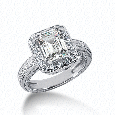 Diamondbayou.com 0.18 CT. 14 Karat Pink Gold Antique Cut Diamond <br>Engagement Ring Engagement Rings Style