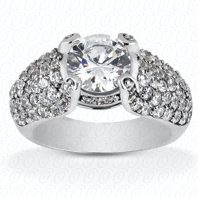 Diamondbayou.com 1.22 CT. 14 Karat Pink Gold Fancy Cut Diamond <br>Engagement Ring Engagement Rings Style