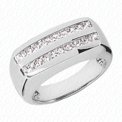Diamondbayou.com 1.00 CT. 14 Karat Pink Gold Wedding Bands Cut Diamond <br>Engagement Ring Mens Rings Style
