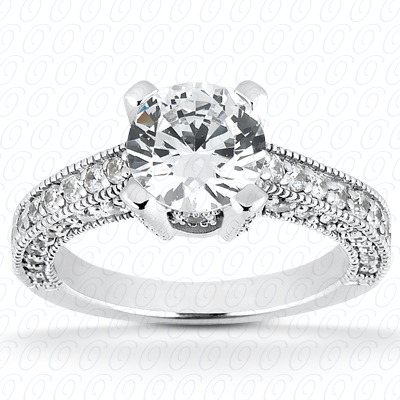 Diamondbayou.com 0.68 CT. 14 Karat Pink Gold Fancy Cut Diamond <br>Engagement Ring Engagement Rings Style