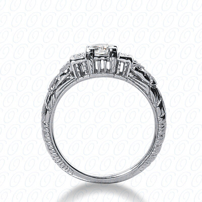 Diamondbayou.com 0.40 CT. 14 Karat Pink Gold Antique Cut Diamond <br>Engagement Ring Engagement Rings Style