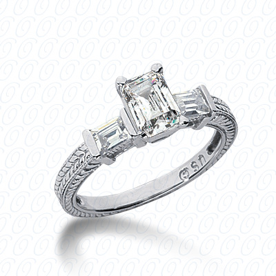 Diamondbayou.com 0.50 CT. 14 Karat Pink Gold Antique Cut Diamond <br>Engagement Ring Engagement Rings Style