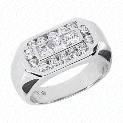 Diamondbayou.com 1.51 CT. 14 Karat Pink Gold Fancy Styles Cut Diamond <br>Engagement Ring Mens Rings Style